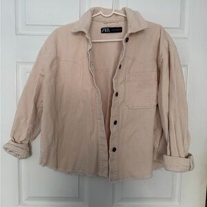Zara Light Pink Corduroy Shirt